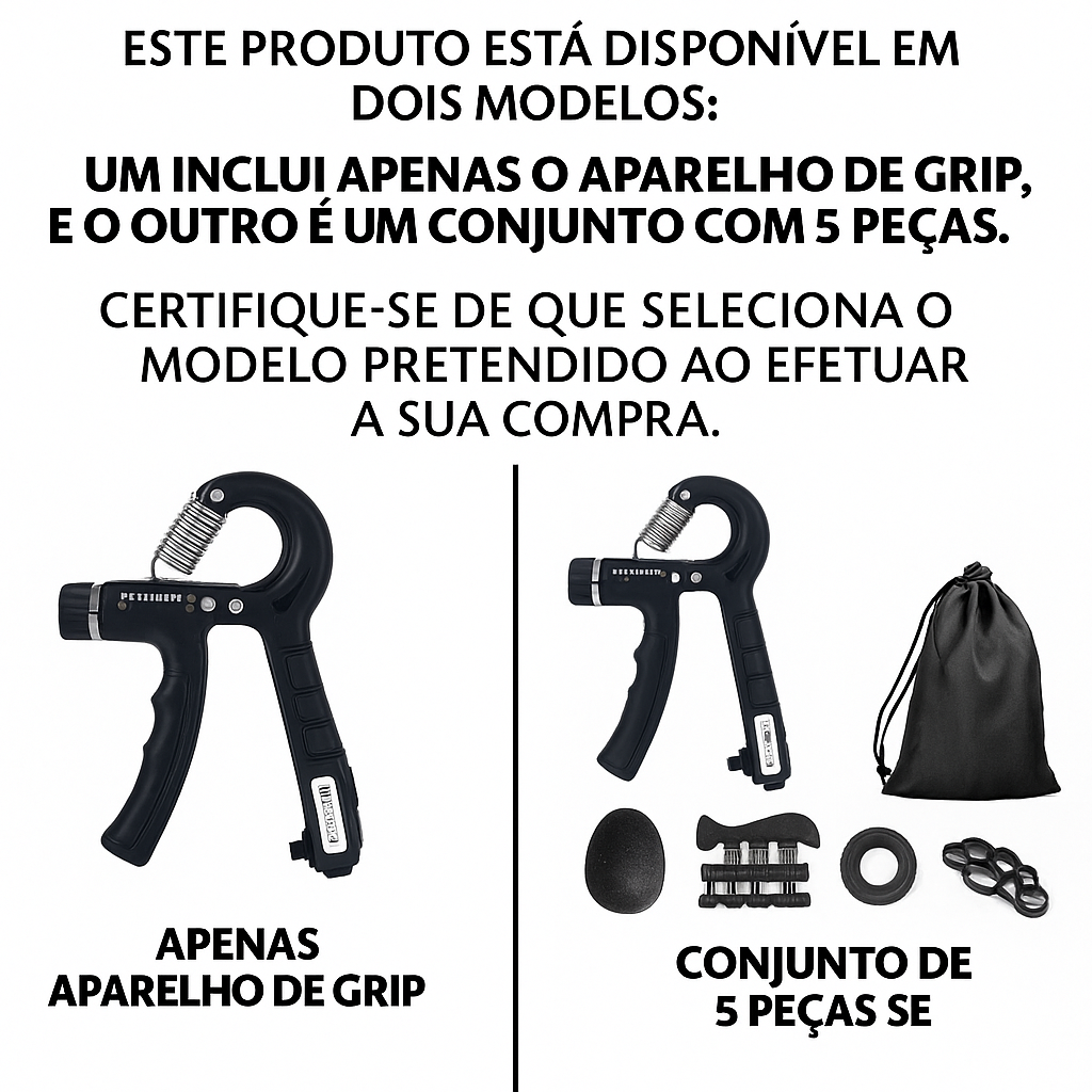 Gripper Ajustável 10–60kg – Fortalecimento de Mãos e Antebraços