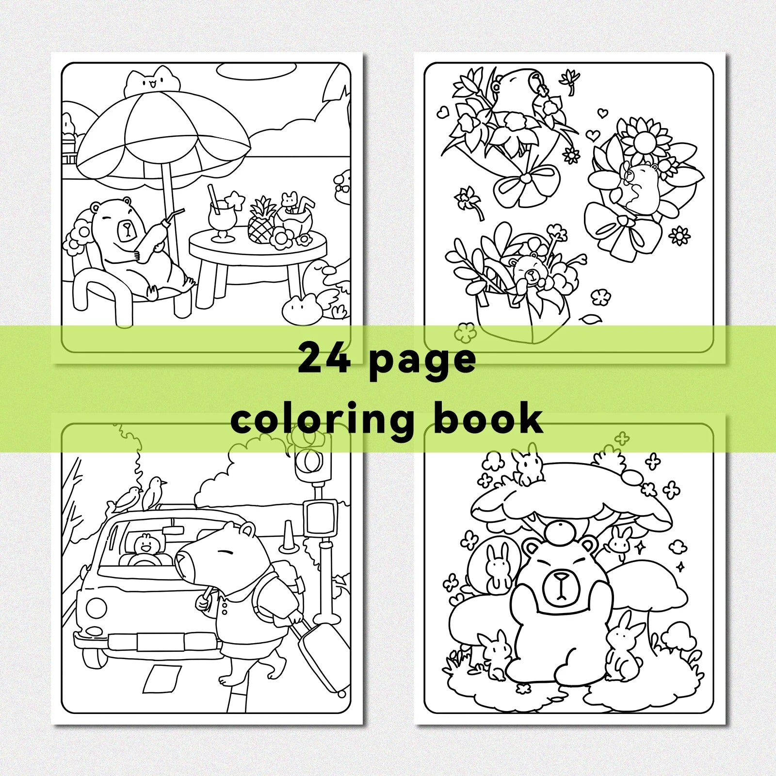 Livro de Colorir 24 páginas / CAPYCUTIES